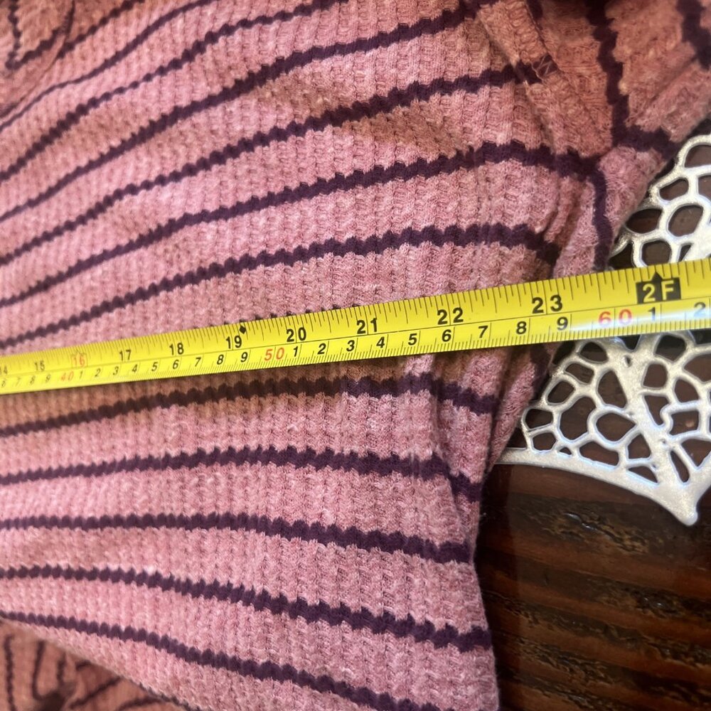 Free People We The Free Striped Slouchy Top Linen Blend Shirt Pink Size Large - Picture 6 of 10